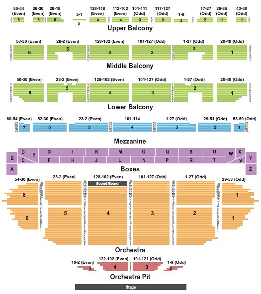 Fabulous Fox Theatre BOOP! Seating Chart